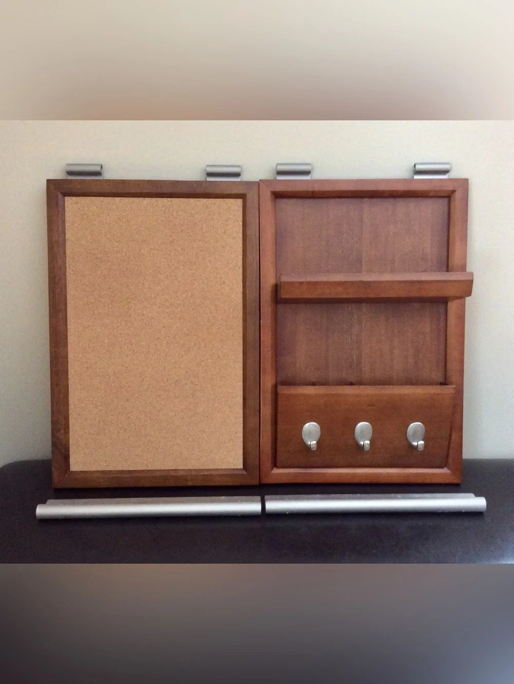 Pottery Barn Daily Organization System Cork Board & Key/Mail Organizer